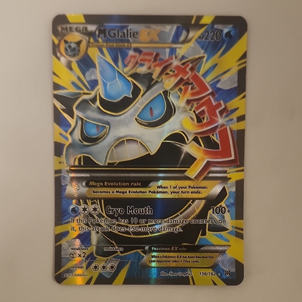 Pokemon Mega M Glalie EX Full Art Holo Ultra Rare Card 156/162